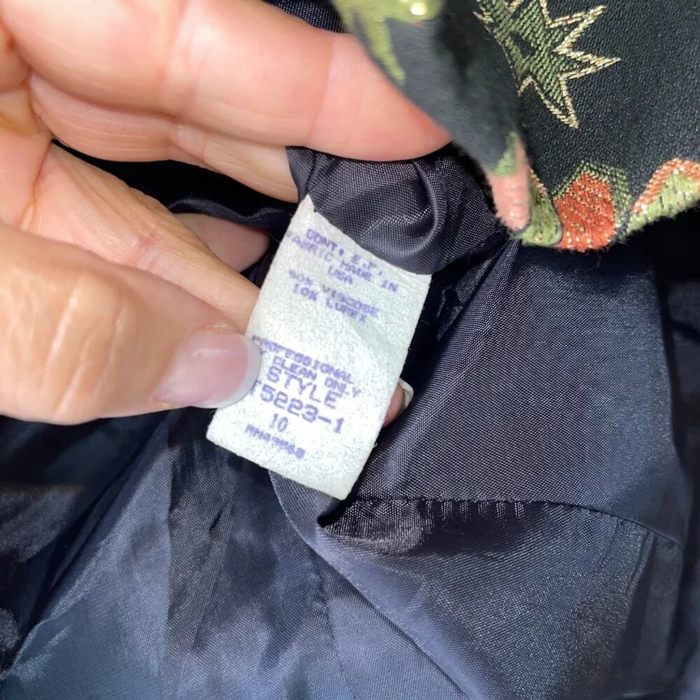 Victor Costa Vintage Womens Skirt Suit Size 10 Multicolor Brocade Star Print - Picture 14 of 16